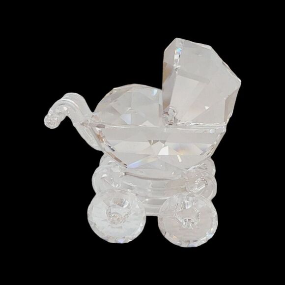 Swarovski Crystal Baby Carriage Pram Figurine 199197 - Picture 1 of 13